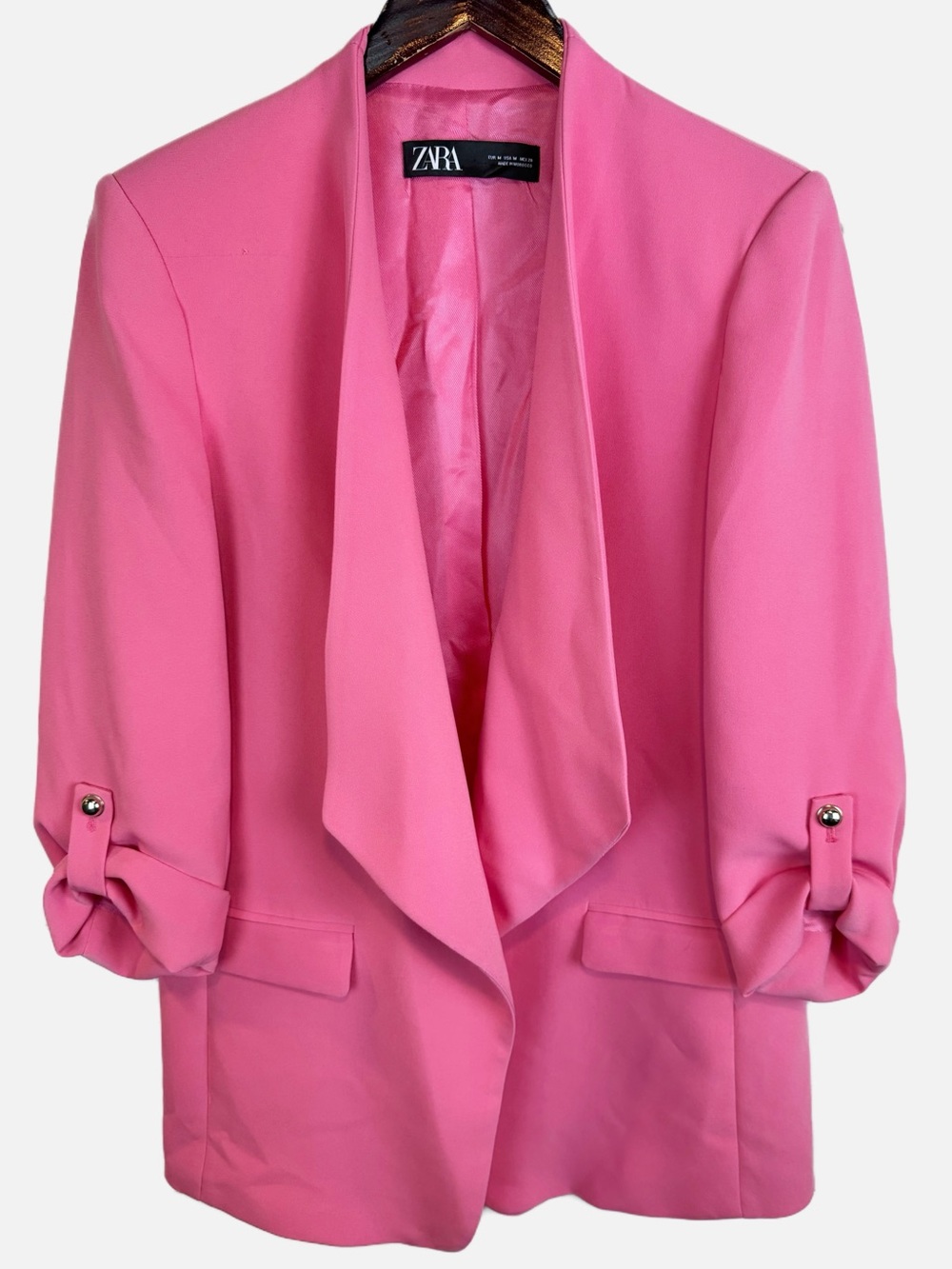 Zara | Pink Open Blazer w 3/4 Tab Sleeves, M